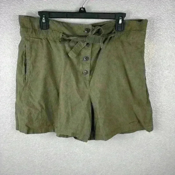 Rag & Bone Camille Cotton Seersucker Shorts Belted Paper Bag Womens 10 Pants - Picture 3 of 12